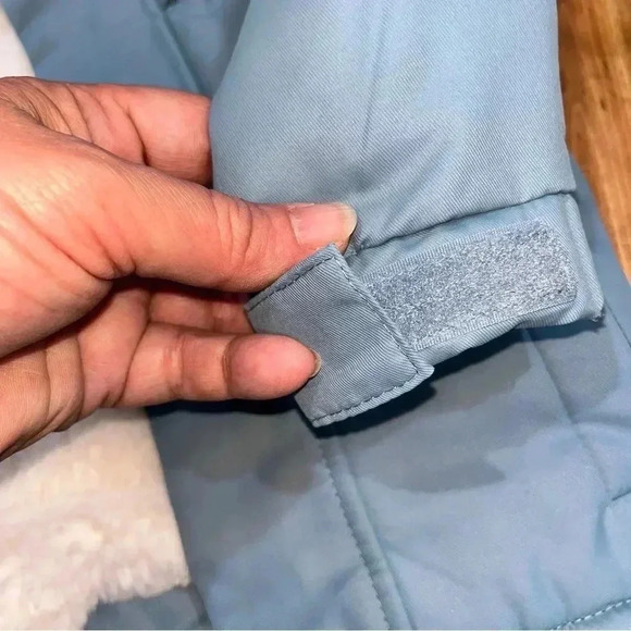 Cat and Jack NWOT KIDS fuzzy interior jacket coat w hood, pockets zip & button - Picture 5 of 6